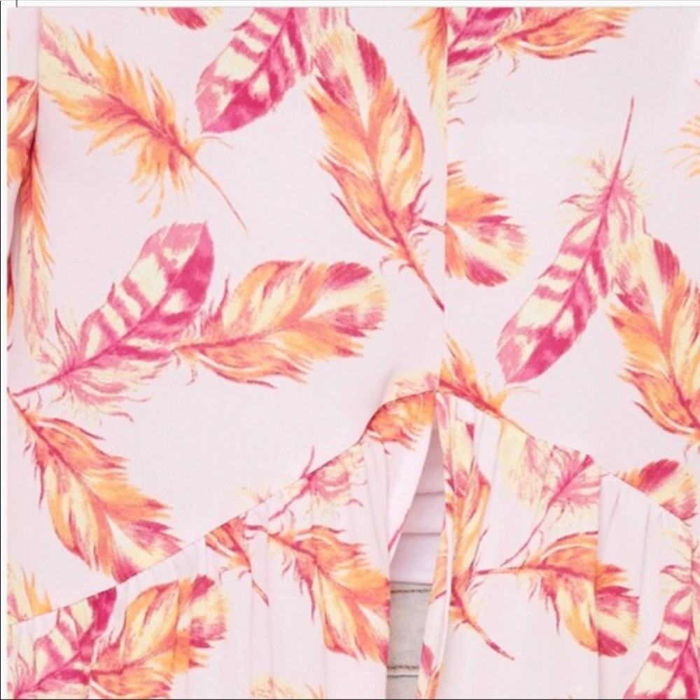 Pink Boho Feather Kimono Cardigan - Picture 6 of 8